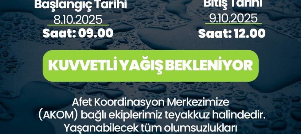 HBB’DEN SAĞANAK YAĞIŞ UYARISI