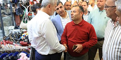 BAŞKAN ÖNTÜRK’TEN UZUN ÇARŞI ESNAFINA ZİYARET