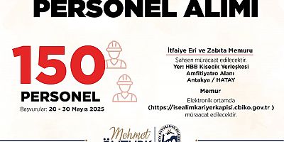 BÜYÜKŞEHİR 150 MEMUR ALIMI YAPIYOR
