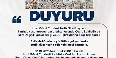 İZZET GÜÇLÜ CADDESİ TRAFİĞE KAPATILDI
